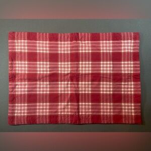 Custom‎ Pillow Case Cover Shams Zipper Close Red white Plaid Cotton